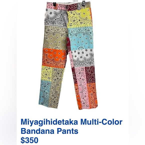 NWOT NEVER WORN CUTEST BANDANA PANTS SIMILAR TO DESIGNER VER THAT SELLS >$350 - Picture 1 of 7